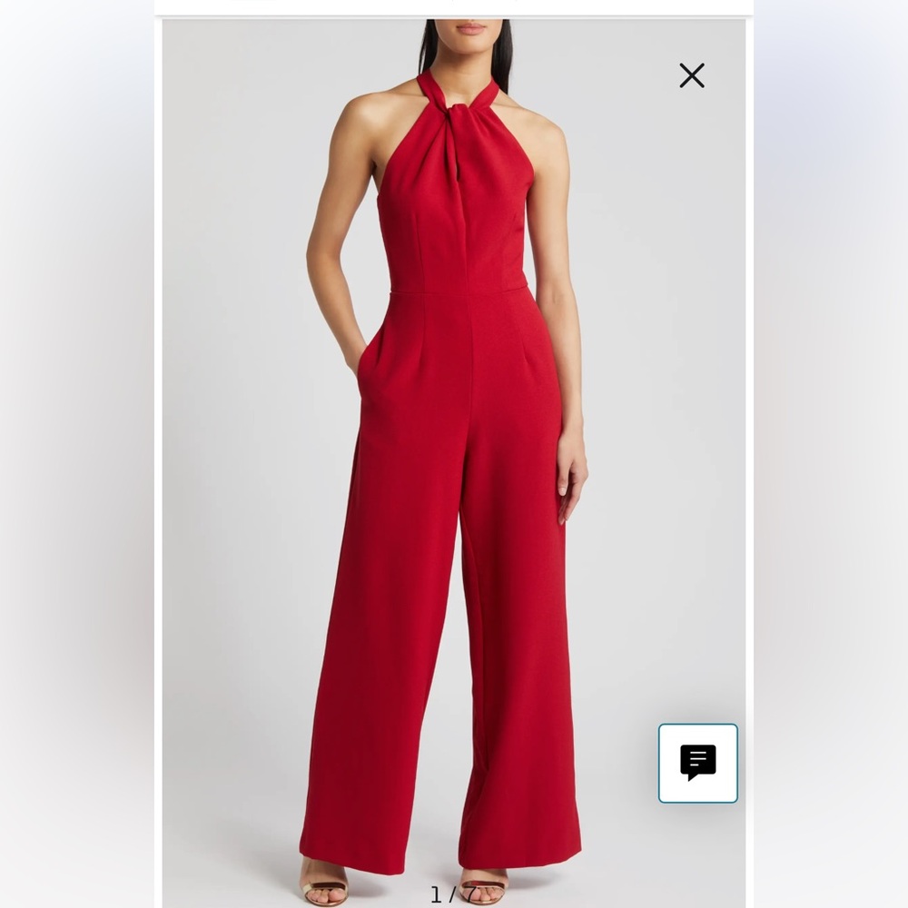 Julia Jordan Vibrant Red halter jumpsuit